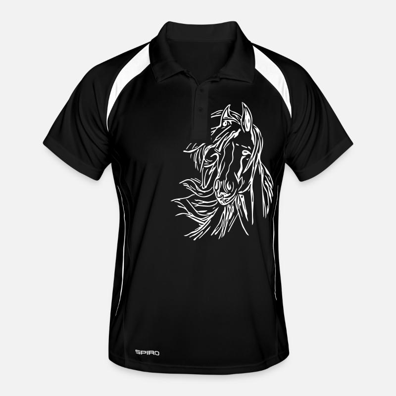 Pferd - Kopf Vector Männer Polo atmungsaktiv