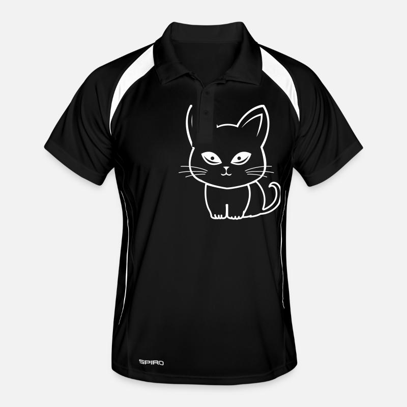 Katze Cat Comic Männer Polo atmungsaktiv
