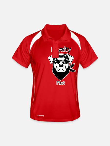 Chien gangster - Loyalty First Design - Polo respirant Homme - rouge/blanc - Devant
