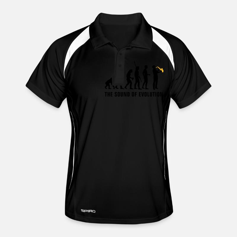 evolution_saxophon_b_2c - Men's Polo breathable - black/white