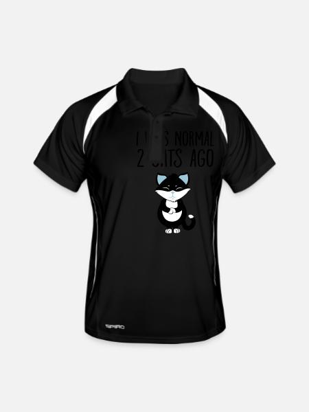 I Was Normal 2 Cats Ago - Polo respirant Homme - noir/blanc - Devant