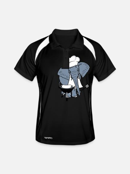 tablier de cuisinier, chef, cuisine maître grill c - Polo respirant Homme - noir/blanc - Devant