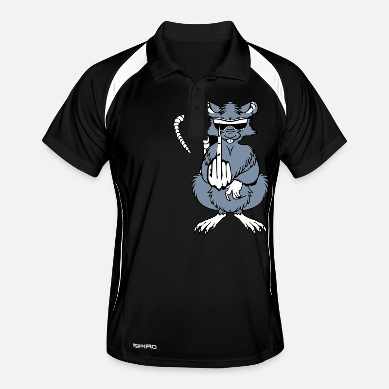 ratte stinkefinger witzig cool sonnenbrille Männer Polo atmungsaktiv