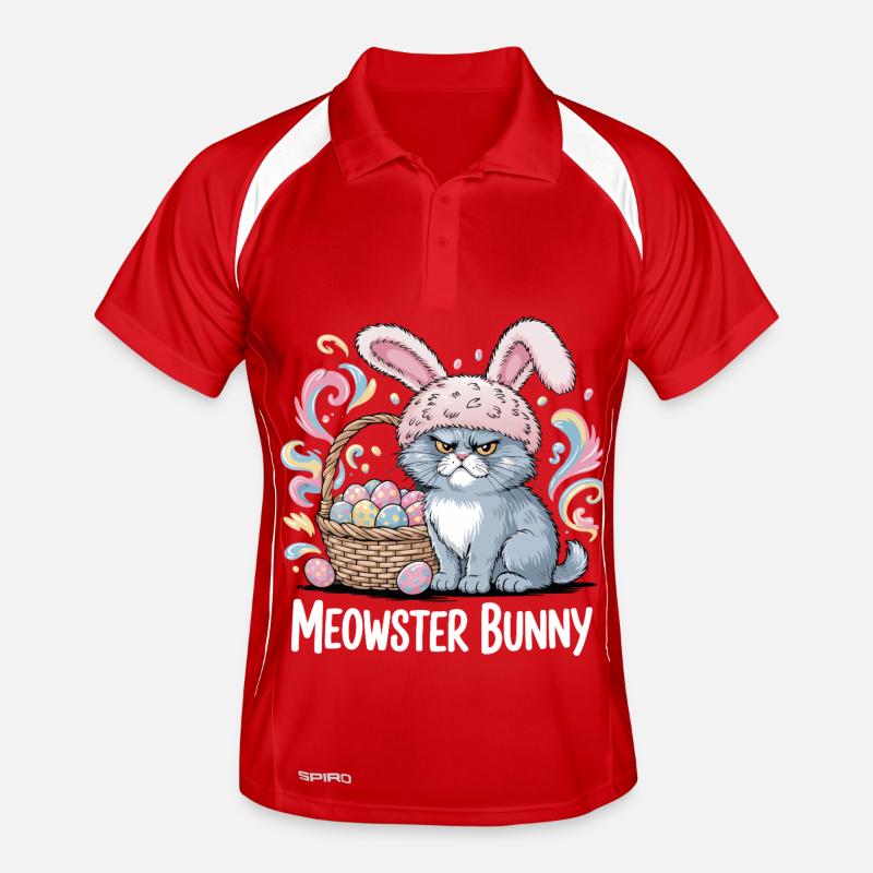Meowster Bunny Easter Basket Men's Polo breathable