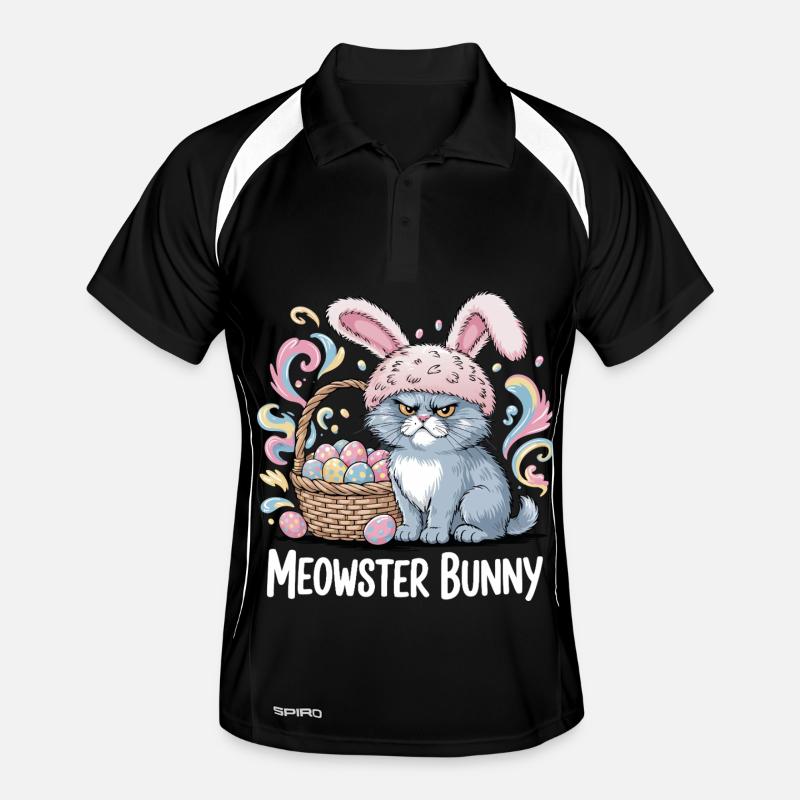 Meowster Bunny Easter Basket - Men's Polo breathable - black/white