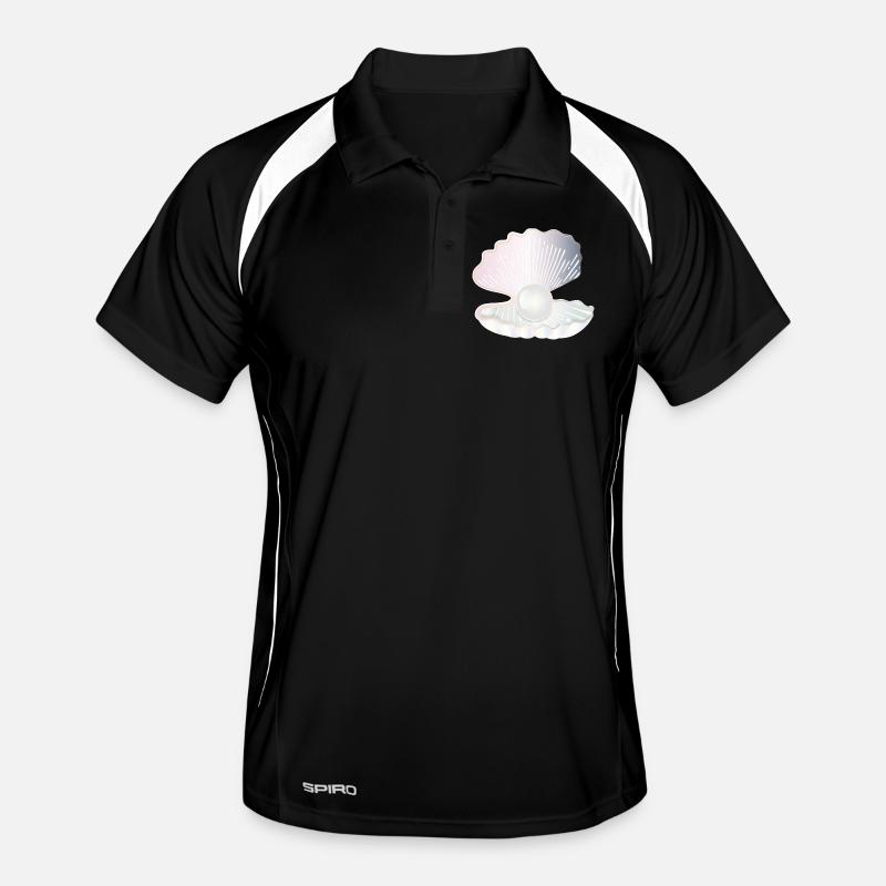 coquille ouverte irisée avec grosse perle Polo respirant Homme