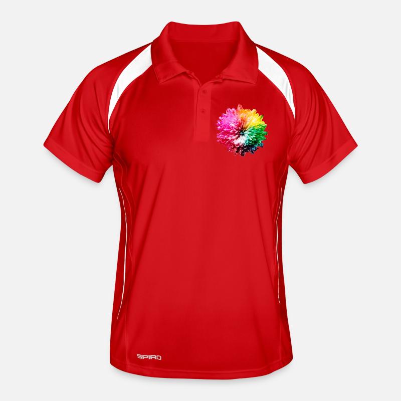 Chrysantheme Regenbogen Männer Polo atmungsaktiv