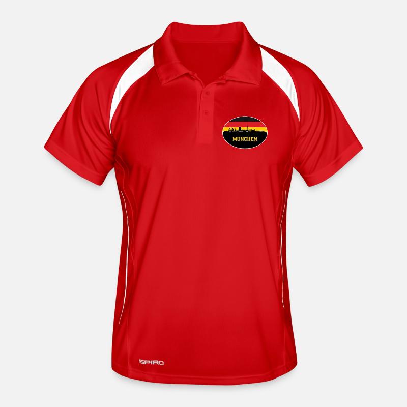 Munich Germany Flag Skyline München Deutsche Men's Polo breathable