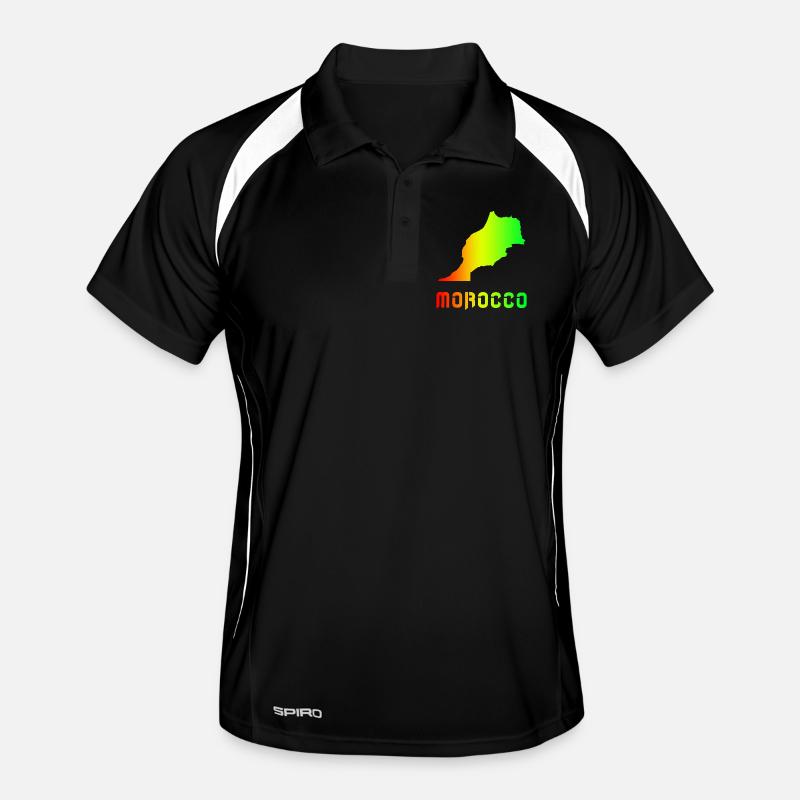 Morocco Rainbow Maps Design / Gift - Men's Polo breathable - black/white