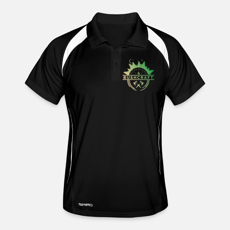 bushcraft suvival symbol logo icon Abenteuer Männer Polo atmungsaktiv