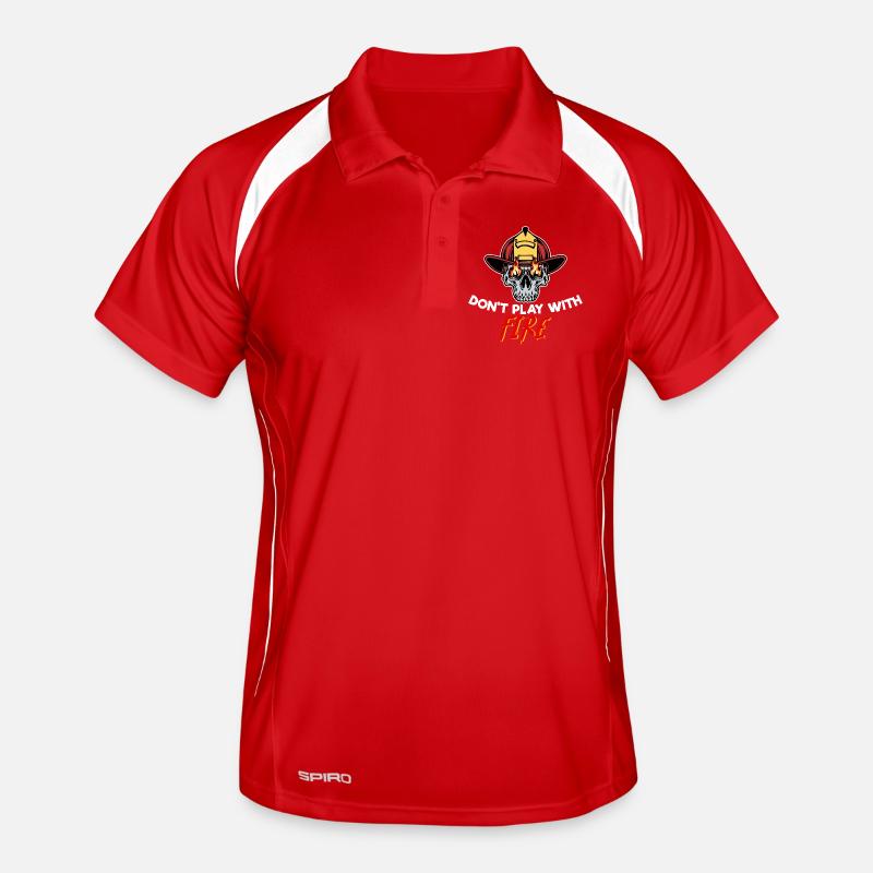 Fire Statement Firefighter Helmet Burning Men's Polo breathable