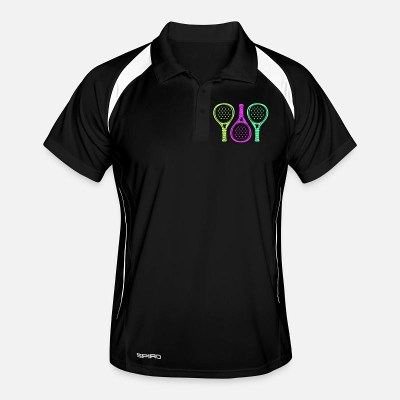 Padel Racket Setback Player Padel Game - Men's Polo breathable - black/white