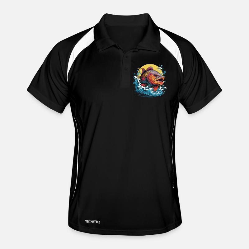 Fischerei Illustration Männer Polo atmungsaktiv