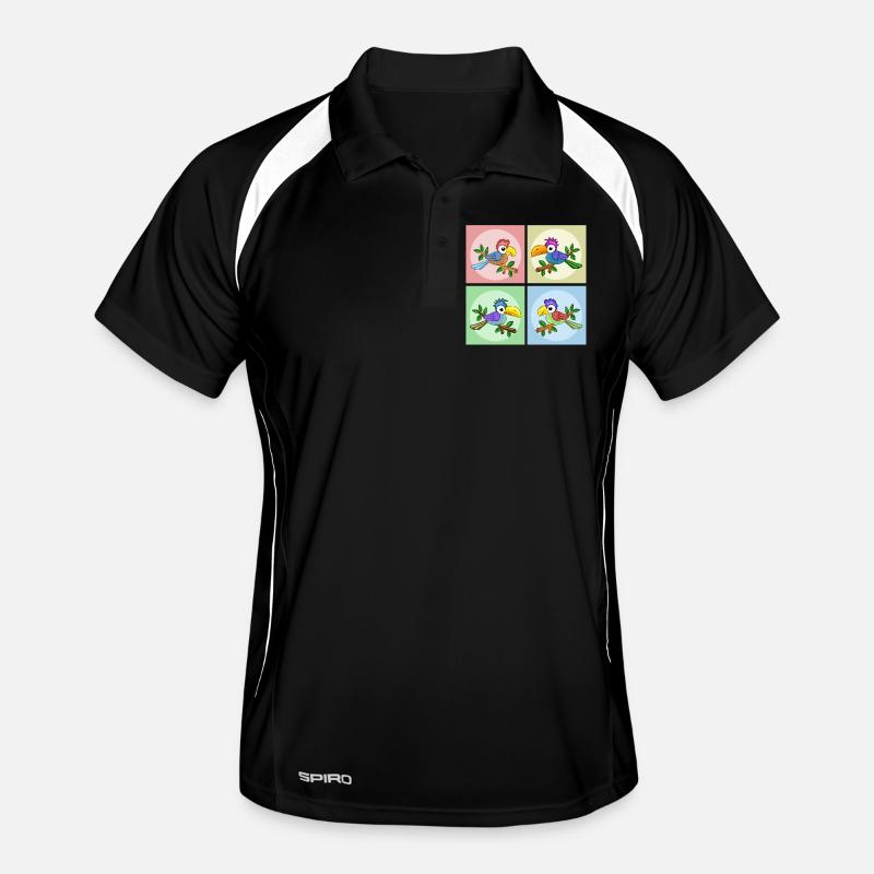 Colorful parrots Men's Polo breathable