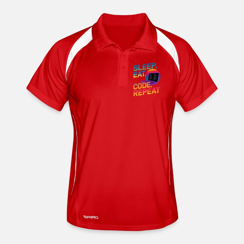 Sleep Eat Code Repeat Geschenk für Coder Männer Polo atmungsaktiv