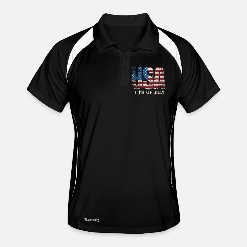 USA Flag Grunge – Conception typographique du 4 juillet Polo respirant Homme
