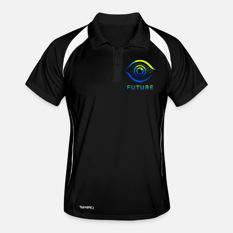 Futuristic Circle Technology Design Men's Polo breathable