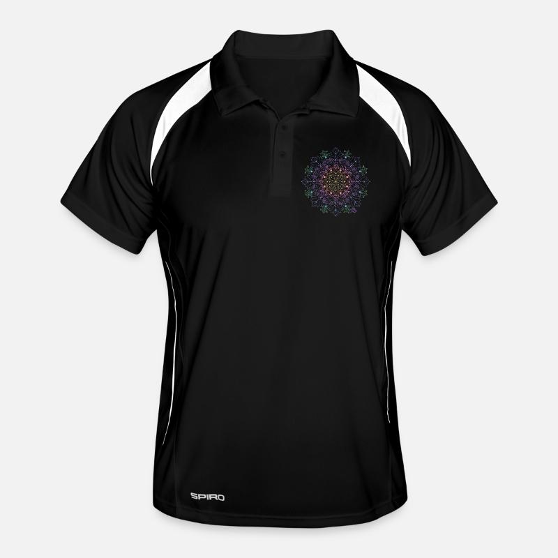 Glowing Mandala Pattern Men's Polo breathable