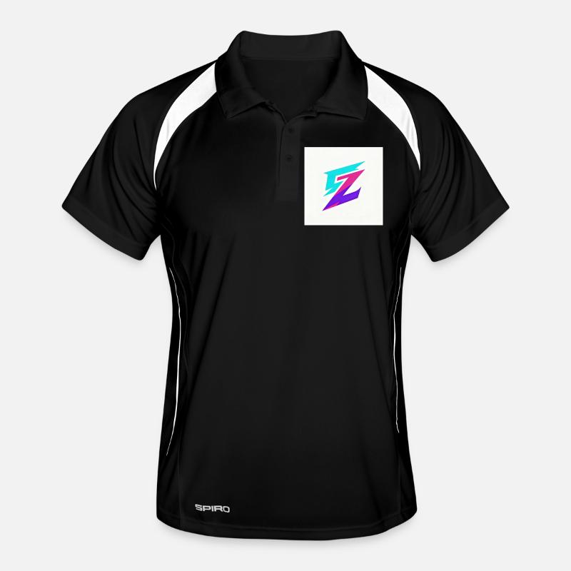 Zigzag Neon Gradient Logo - Men's Polo breathable - black/white
