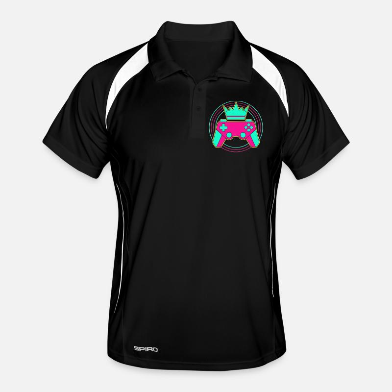 Controller Krone Neon Minimal Zocker Art Männer Polo atmungsaktiv