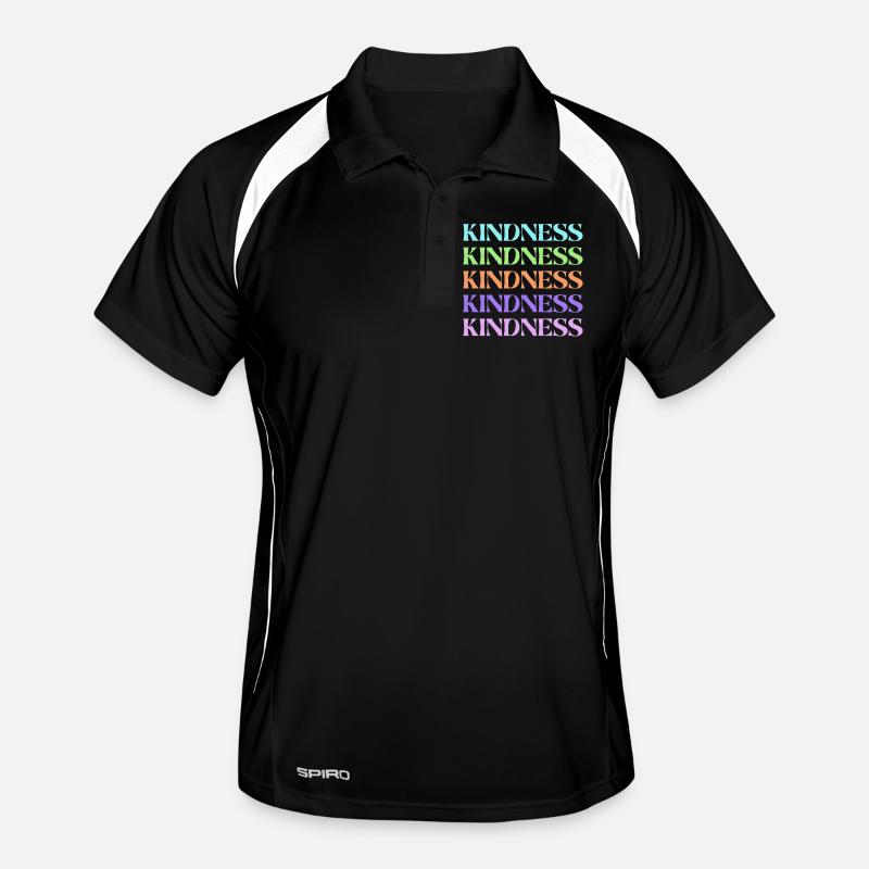 Kindness Rainbow Stacked Text Men's Polo breathable