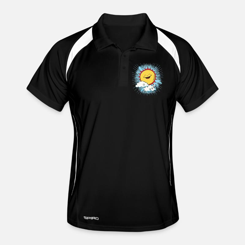 Smiling sun above clouds Men's Polo breathable