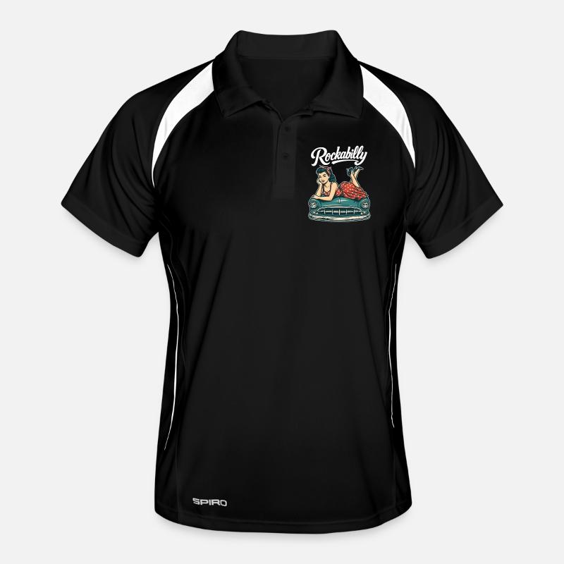Rockabilly Oldtimer Auto Pin Up Retro Geschenk Männer Polo atmungsaktiv