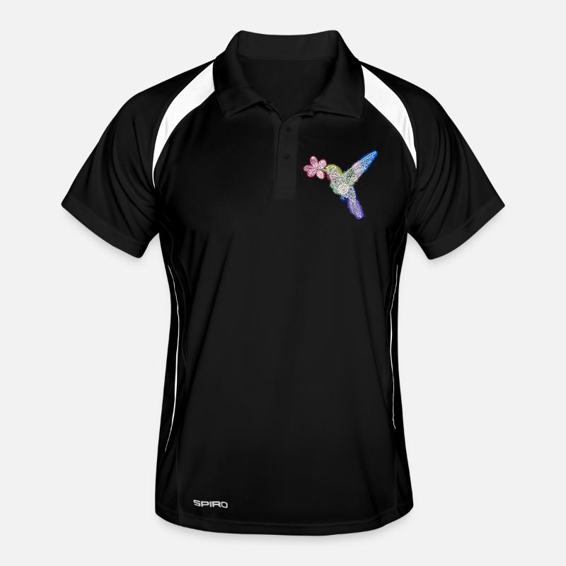 Colibri Zentangle avec fleur Polo respirant Homme