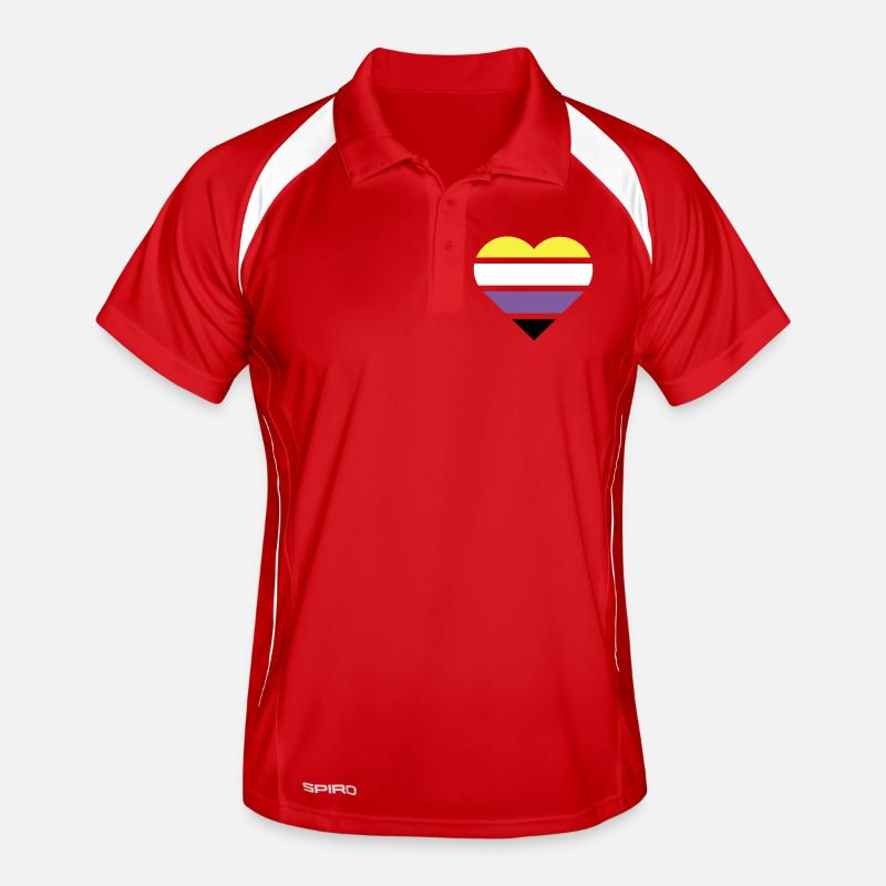Pride Flag Heart · Nonbinary Men's Polo breathable