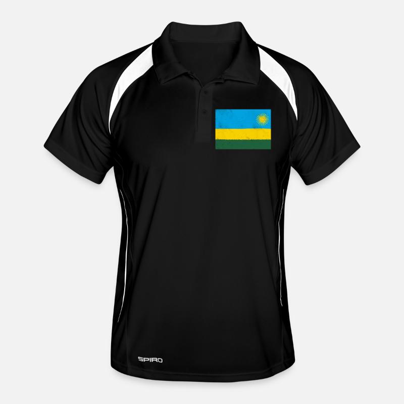 Drapeau du Rwanda Polo respirant Homme