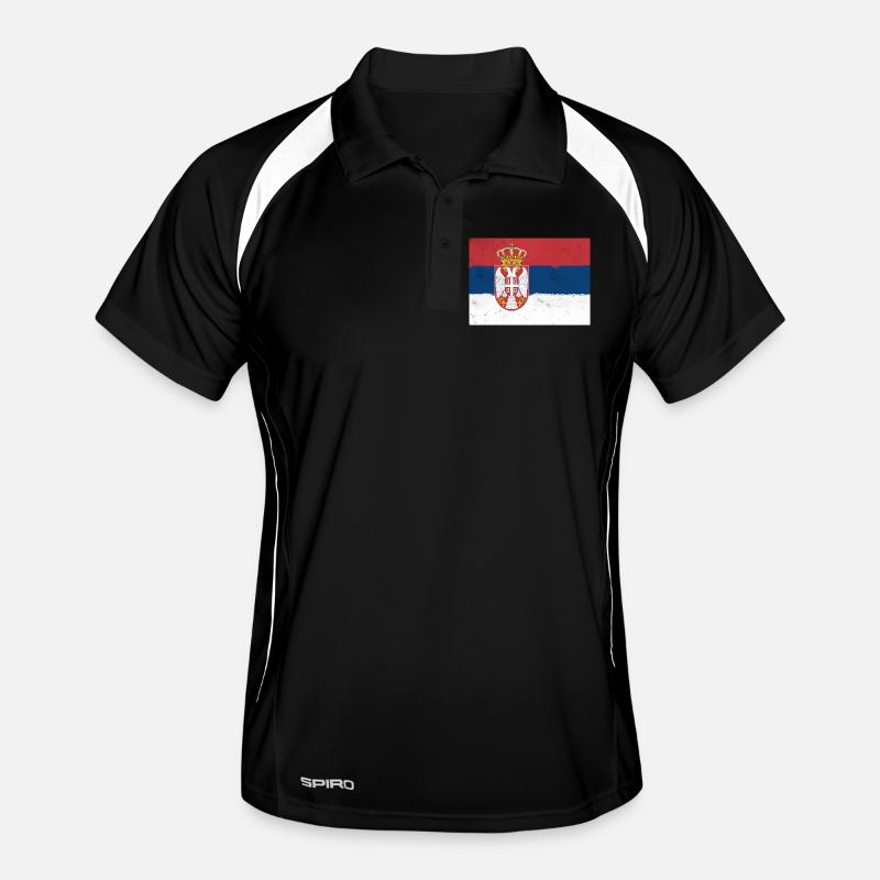 Flagge Serbiens Männer Polo atmungsaktiv