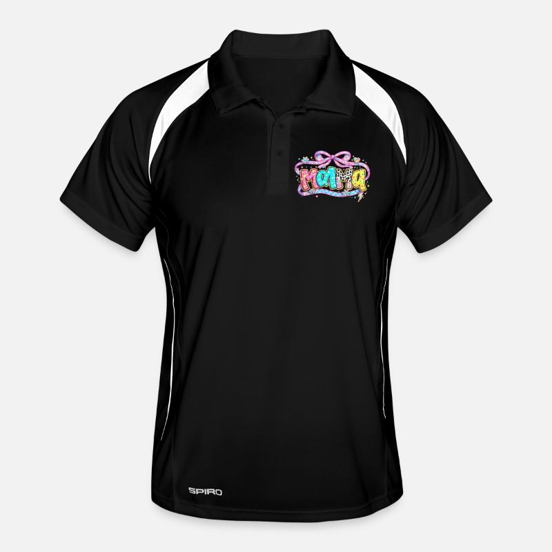Mom Gift: Retro Mama Visual and Glitter Men's Polo breathable