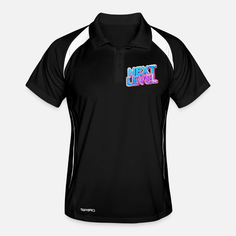 Next Level 3D Text — Bold Gradient Design Men's Polo breathable