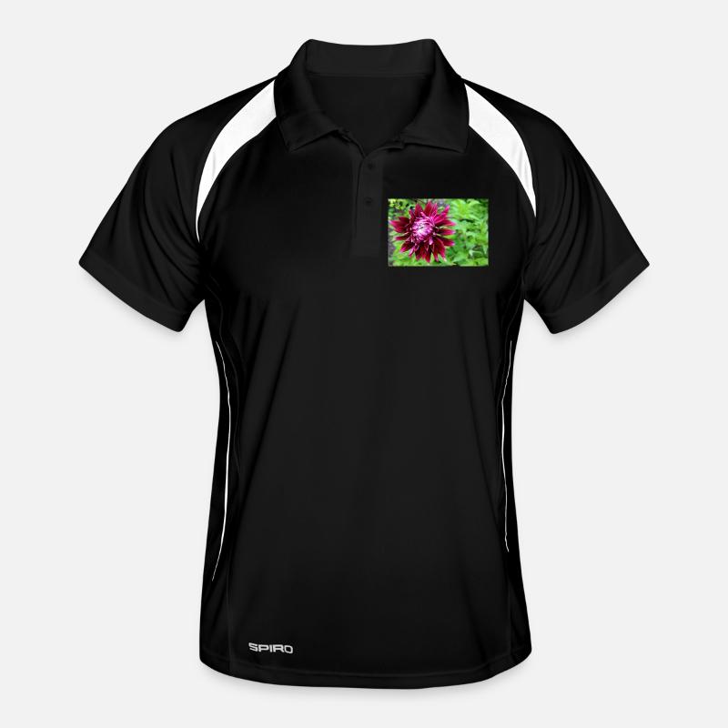 Dahlia, Fleur, Fleur Rouge Polo respirant Homme