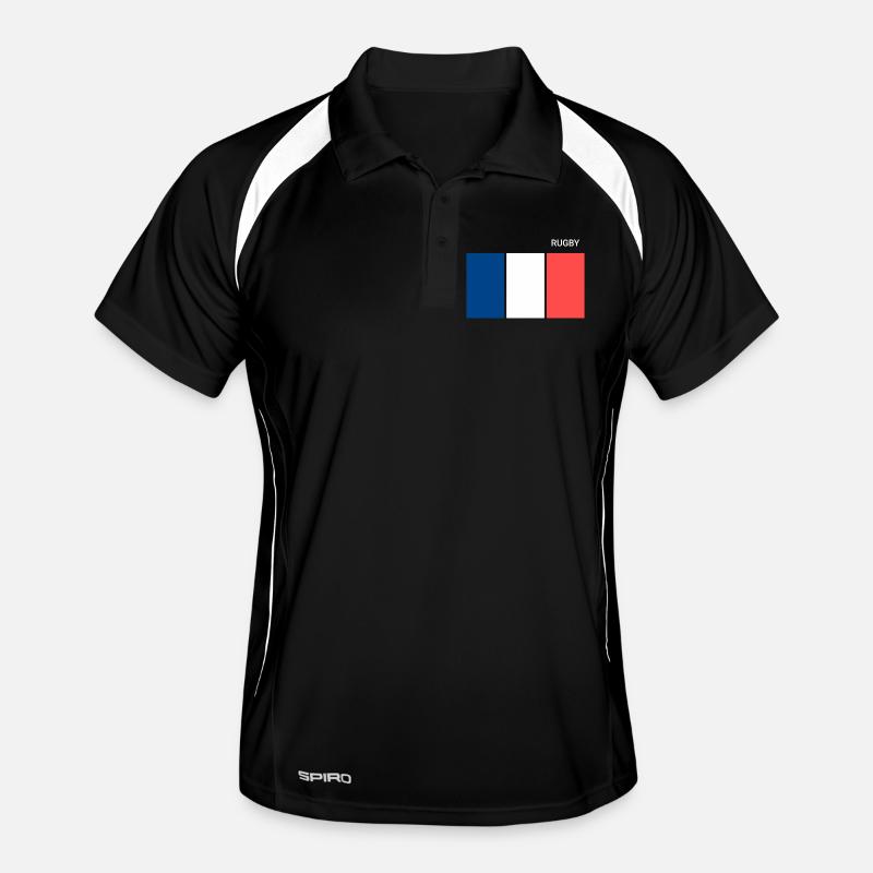 Rugby Drapeau Français Polo respirant Homme