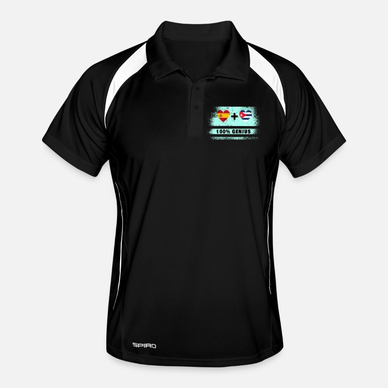 Spain and Cuba flag 100% genius Men's Polo breathable