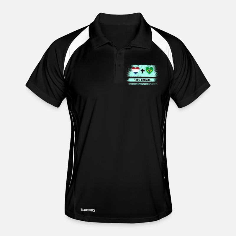 Brésil et Pays-Bas Drapeau 100% Genius Polo respirant Homme