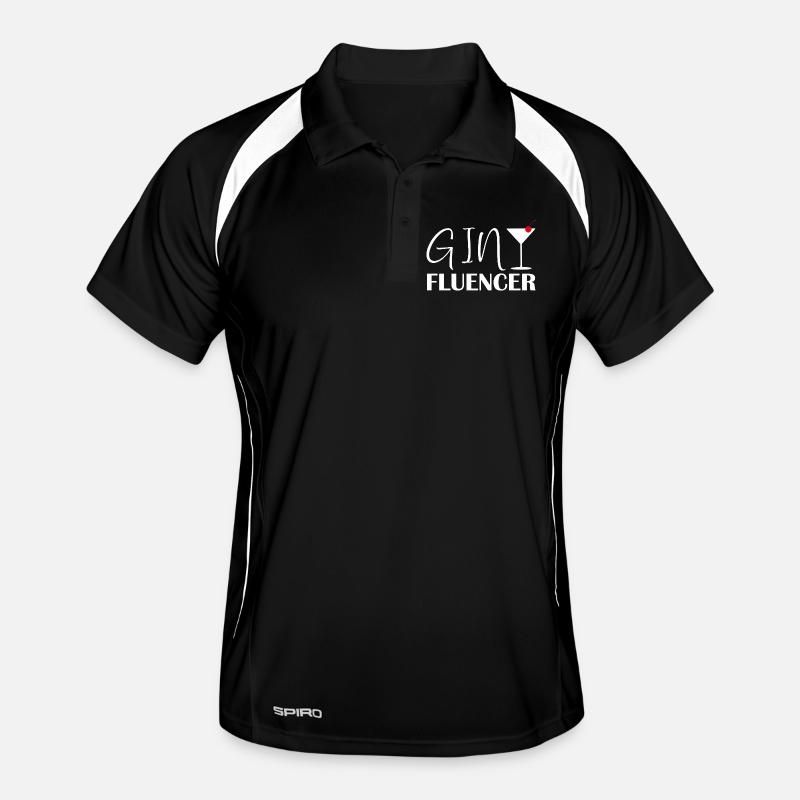 Ginfluencer Gin Statement Gin Trinker Spruch - Männer Polo atmungsaktiv - Schwarz/Weiß