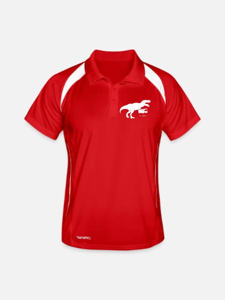T-Rex Retro Recorder Silhouette - Polo respirant Homme - rouge/blanc - Devant