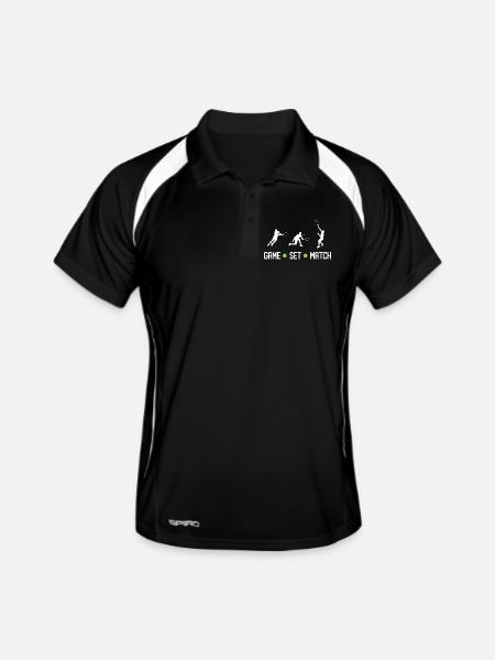 Tennis - Game Set Match - Men's Polo breathable - black/white - Front