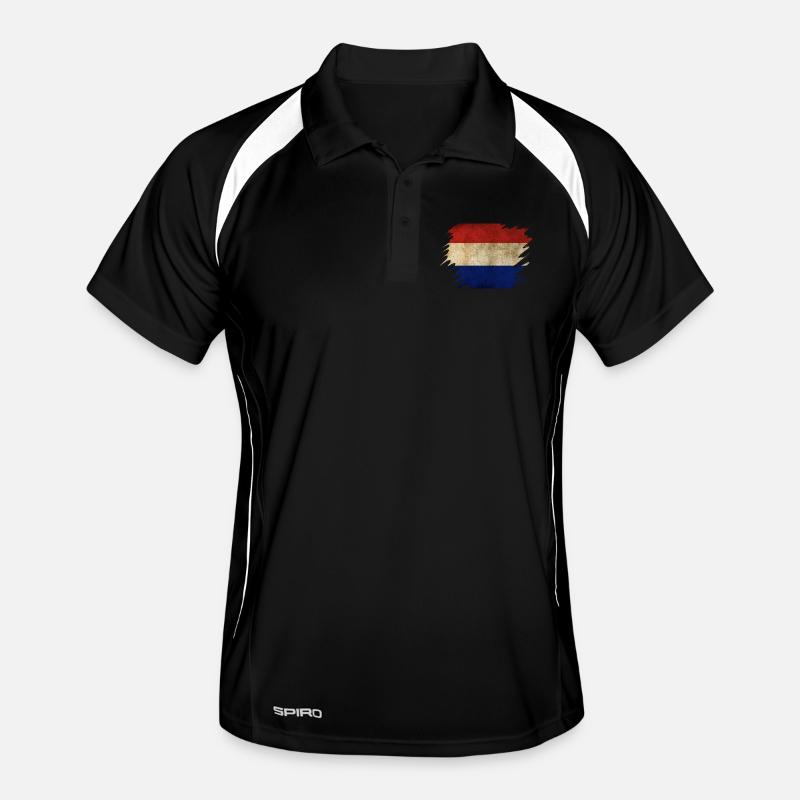 Grunge Dutch Flag Design Men's Polo breathable