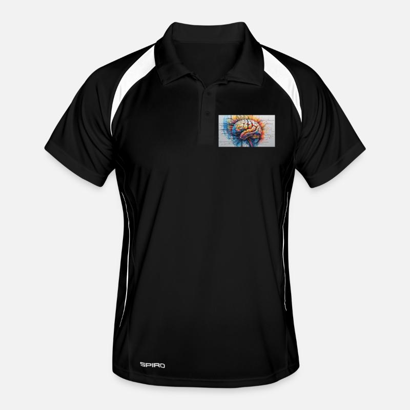 Artificial Brain Colored Circuit - Men's Polo breathable - black/white
