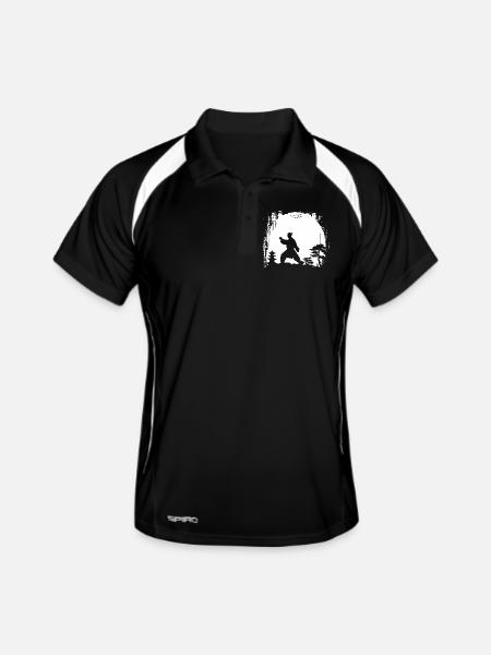 Weibliche Karateka - Männer Polo atmungsaktiv - Schwarz/Weiß - Vorne