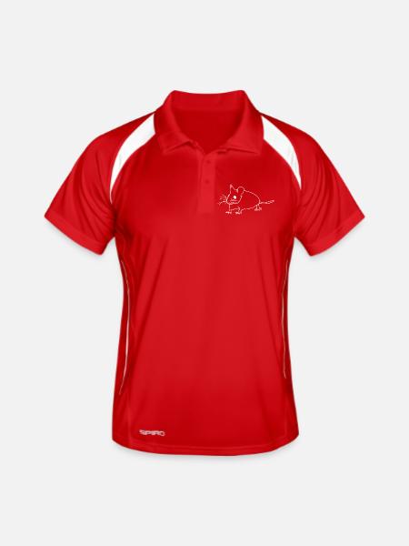 Lineart de souris - Polo respirant Homme - rouge/blanc - Devant