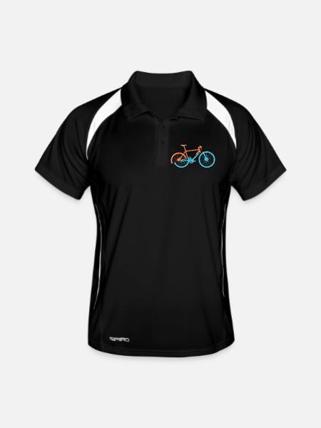 Dynamic bicycle design - Men's Polo breathable - black/white - Front