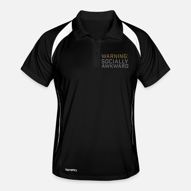 Warning Socially Awkward Funny Social Clumsy Men's Polo breathable