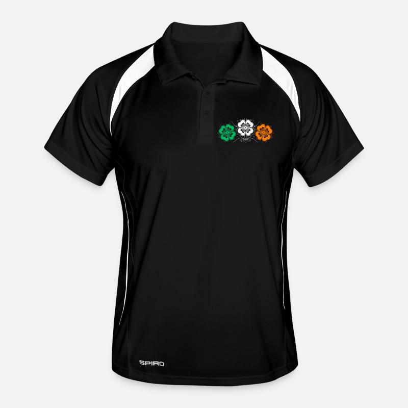 Three St Patrick's Day Shamrocks in Irish Colors Men's Polo breathable