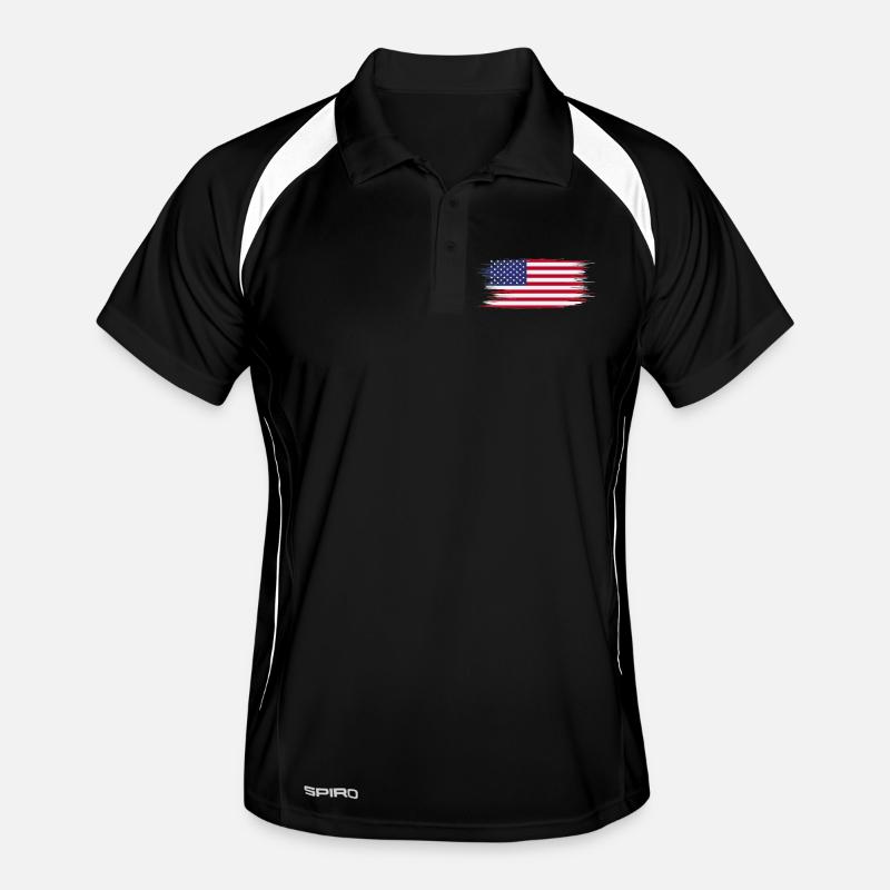 Drapeau Américain Brush Polo respirant Homme