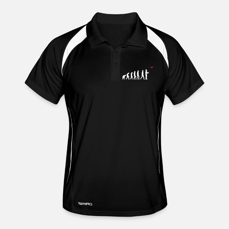 Evolution des Menschen Drohne Pilot - Männer Polo atmungsaktiv - Schwarz/Weiß