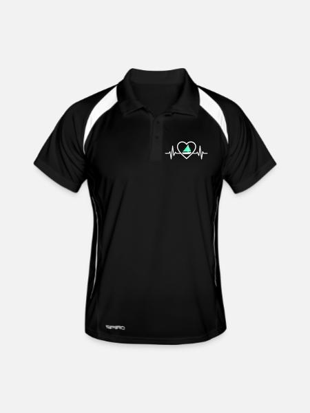 Cœur Voile – Passion Bateau - Men's Polo breathable - black/white - Front
